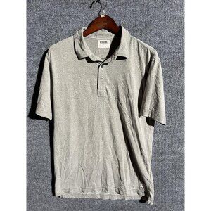 Linksoul Polo Shirt Mens Medium Gray Organic Cotton Blend Logo Short Sleeve
